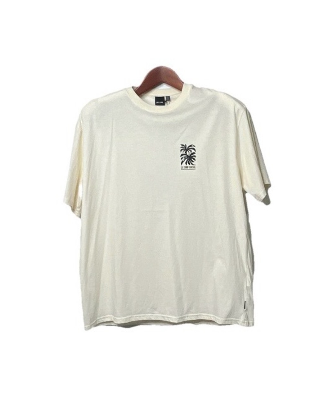 ONLY & SONS Cream Short Sleeve Tee with Black Palm Graphic